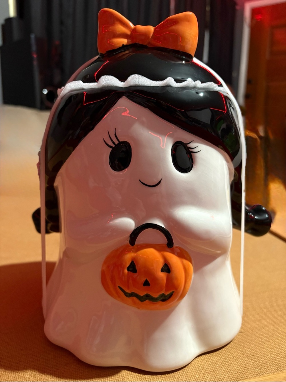 Kids Halloween Ghost Costume Accessory - White and Black with Orange Pumpkin